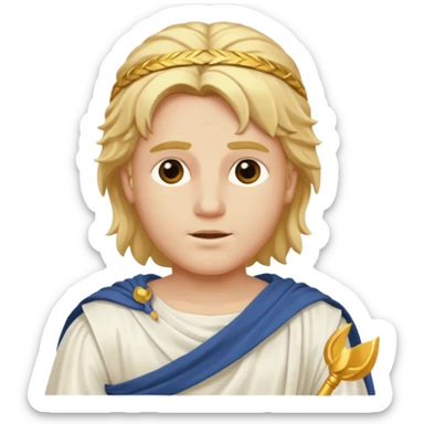 Apollo, God of Light from Gods and Goddesses with long golden blonde hair, white outfit sticker