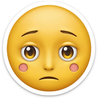 A yellow skinned circular emoji with a neutral expression with staring eyes sticker