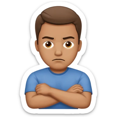 annoyed man with crossed arms sticker