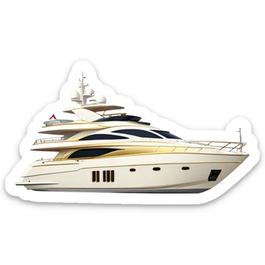 Luxury Yacht - Azimut 72 (Model Year: 2020) (Iconic colour: White with gold trim) sticker