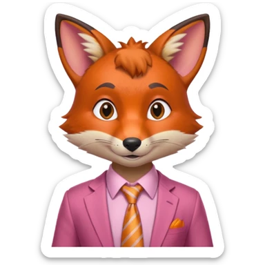 Nick Wilde (pink shirt with tie) from the Zootopia Disney movie sticker