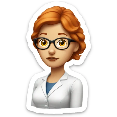 red hair woman nutritionist with glasses thinking money sticker