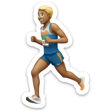 a marathon runner  sticker