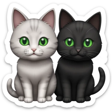You can make an emoji of two cats looking at each other, one black and the other gray. sticker