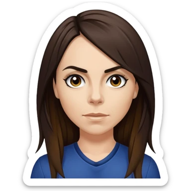 Melanie C with dark brown long hair sticker