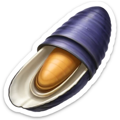 emoji line drawing of one open mussels sticker