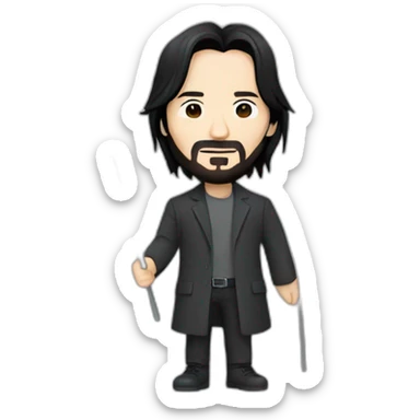 keanu reeves with kazakh flag sticker