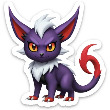 Edgy Cool Kawaii Litten-Noivern-Noibat-Absol-Pokémon Full Body sticker