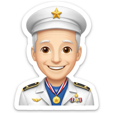 Veteran with medals, smiling, festive atmosphere May 9 sticker