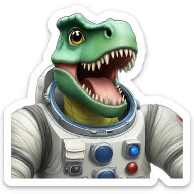 astronaut dinosaur sticker