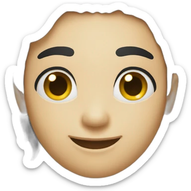 With a wink and long black hair  sticker