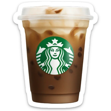 Starbuck ice coffee with ice cubes sticker