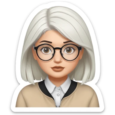 kylie jenner with white hair and glasses sticker