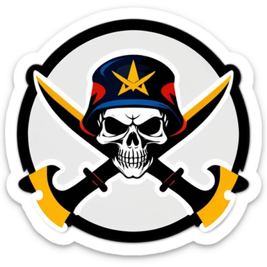 Military patch Shadow Delta skull and crossed hatchets  sticker