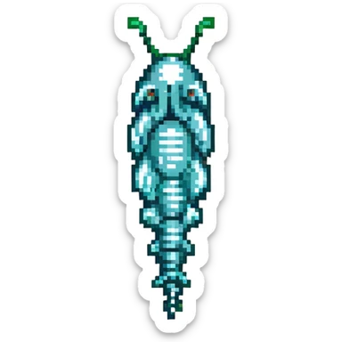 MRI parasitic embryo, digital, fetal small shape, eerie, horror, pupa, crystalis, in-utero, sea-life, siphonophore, polyp, Cnidaria sticker