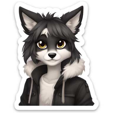 Edgy modern anthro furry sona by Falvie, AngieWolf sticker