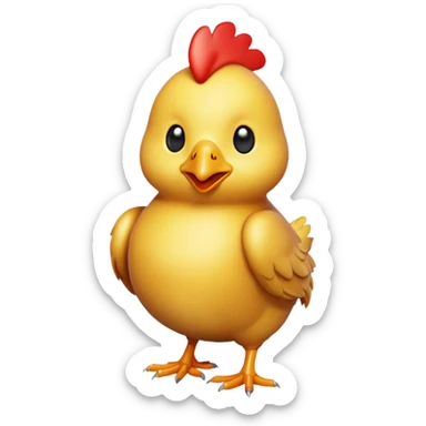 chicken 3d imoji transparen with wite color sticker