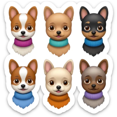 Cagnolini piccoli con vestiti di maglia sticker