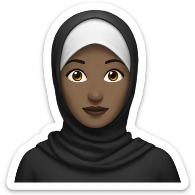 A Woman with black hijab and white skin and Brown eyes   sticker