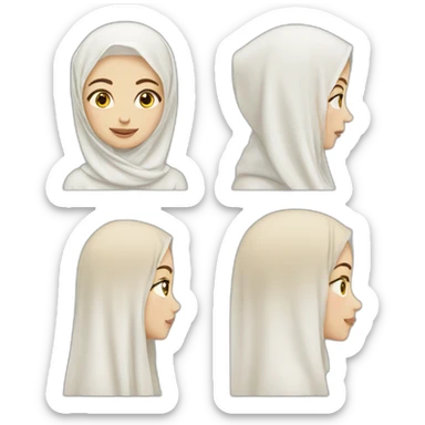 white girl with loose hijab sticker