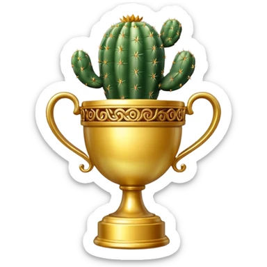 gold cactus cup trophy no face sticker