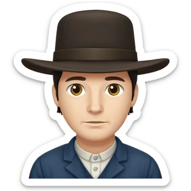 Amish man no mustache sticker