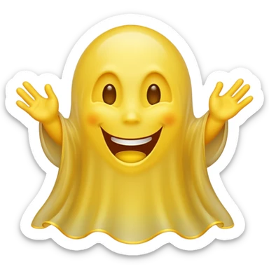 Emojis qui rigole fusionné avec l’emojis fantôme 👻 sticker
