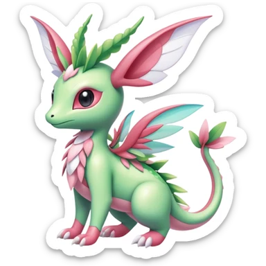 Shiny Exotic Cute Majestic Ethereal Sparkly Flygon-Sylveon-Shaymin-Meganium-Hybrid-Creature sticker