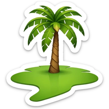 Palm Tree: flat body toony leafs flat floor sticker