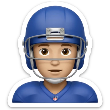 College football player helmet in a royal blue color only face sticker