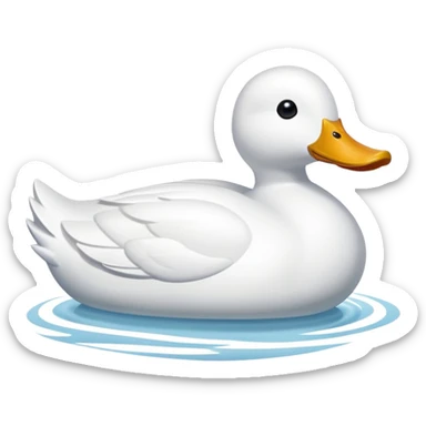 white Duck shaped boat sticker