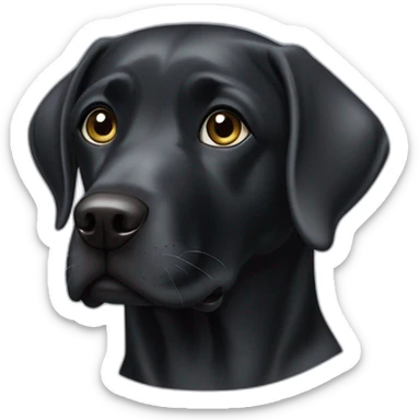 Black Labrador retriever with very small eyes gray hair on chin sticker