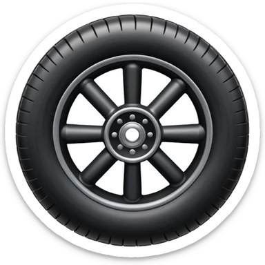 he aircraft's landing gear is one inflated, plump wheel with a strut, black in color sticker