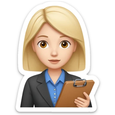 a survey research interviewer asking questions and recording data sticker