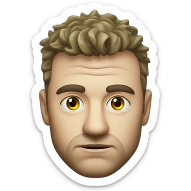 Hungover irish rugby player with bloodshot eyes sticker