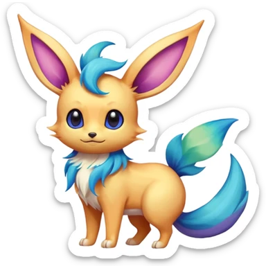 Colorful fantasy Fakémon-Eeveelution-Creature (full body)  sticker