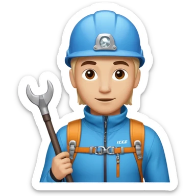 lead climber with ice axe in Mountain Climbing Team sticker