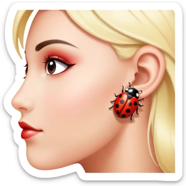 ladybug earrings sticker