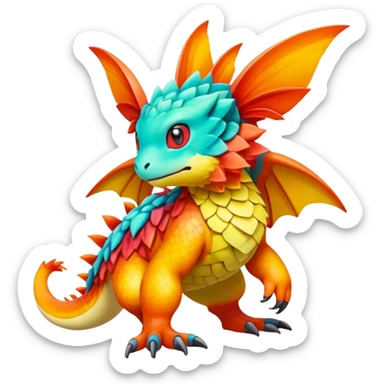 Exotic Tropical Pokémon-Fakémon-hybrid-creature (full body) sticker