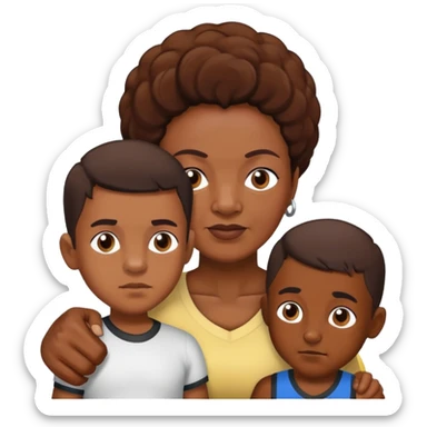 old black mum with her son who is a boxer sticker