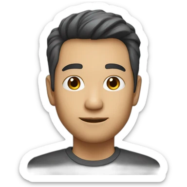 dutch/indonesian software engineer guy, around 40 years old but looks younger, short hair, and hair still dark sticker