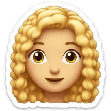 Sweet girl emoji with inviting eyes and a warm smile, suggesting a kind, intimate voice sticker