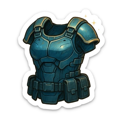 the image is the icon for a videogame insta-use item, it is armor [female plate carrier] - futuristic cyberpunk -ready to equip-  it is master craftsmanship sticker