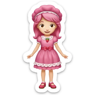 modern day cartoon character strawberry shortcake full body sticker