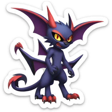 Anthro Edgy Cool Litten-Noivern-Noibat-Absol-Pokémon Full Body sticker