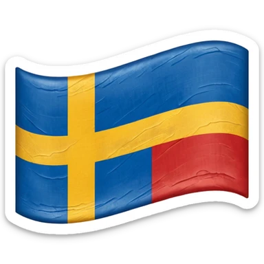 Swedish flag mixed with danish sticker