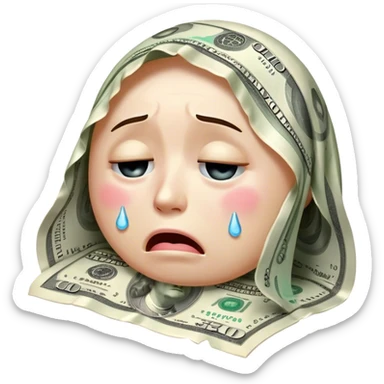 crying emoji crying money sticker