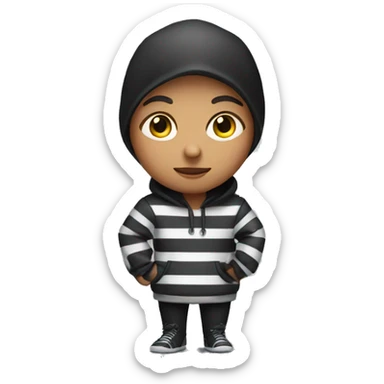 Thief in a striped sweatshirt girl sticker