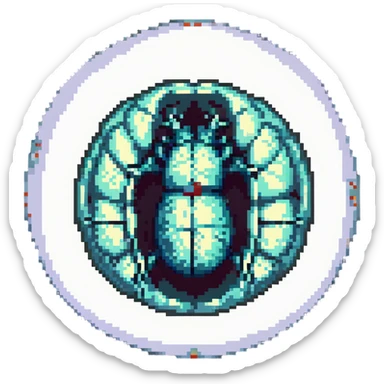 MRI embryo digital fetal small shape in otherworldly bubble, eerie, horror, pupa, crystalis, in-utero, sea-life, crustaceanoid sticker