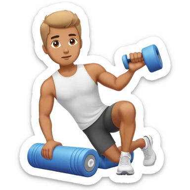 man using foam-roller sticker